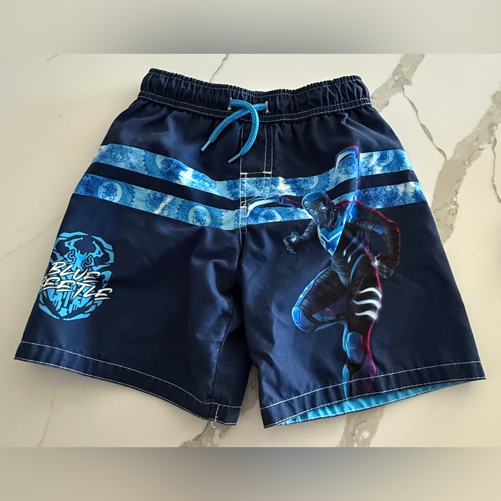 DC Comics Blue Beetle Boys UPF 50+ Swim Trunks Size‎ 5/6